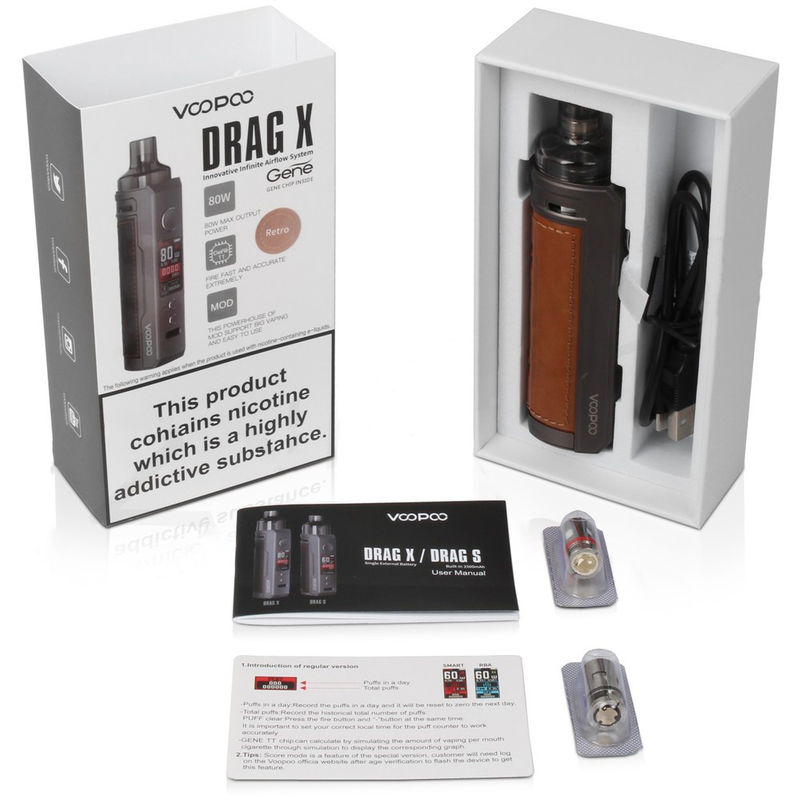 Voopoo Drag X 18650 Mod E Rokok Starter Kit 4.5ml Vinci Coil Single 18650 Baterai 80w