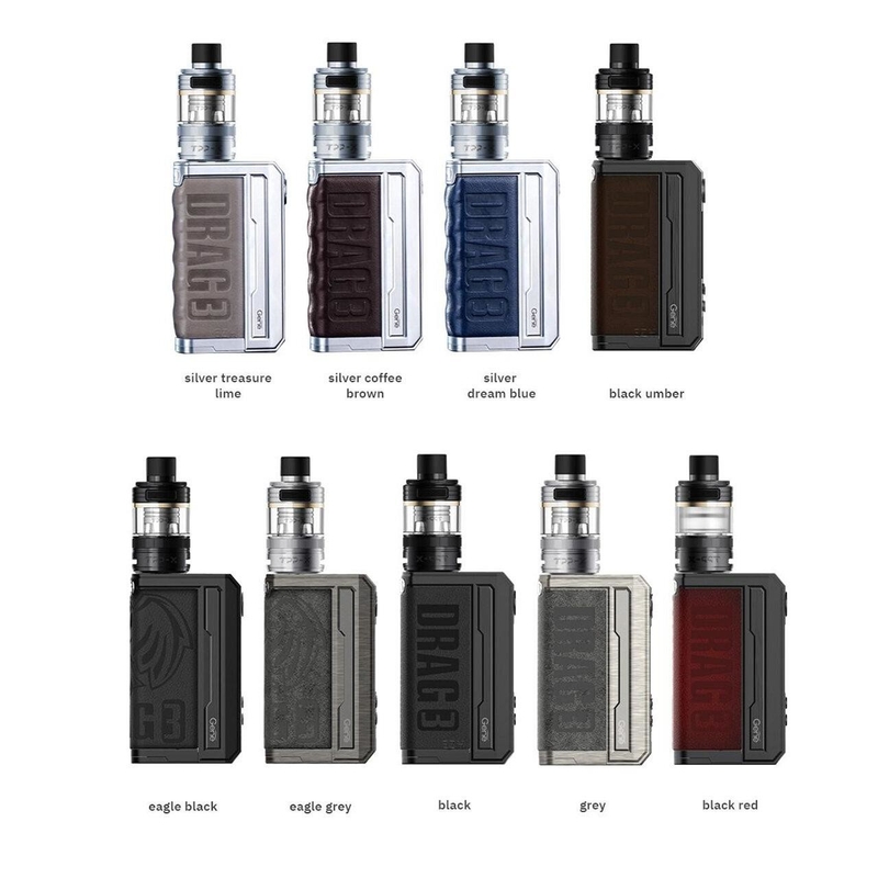 Voopoo Drag 3 Tpp X Box Mod Kit 5.5ml Tpp Dm Coils Dual 18650 Baterai