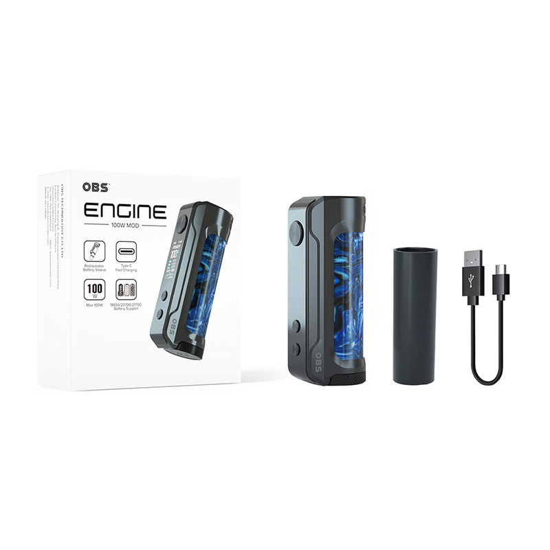 Obs Engine 100w Box Vape Mods Single Battery Box Mod Type - C Pengisian
