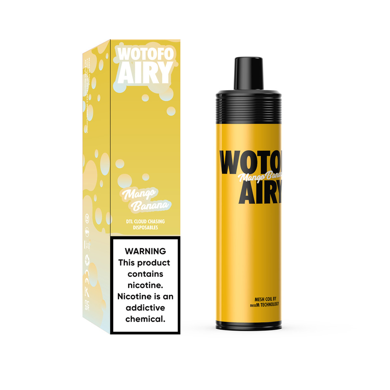 Isi Ulang 1000 Puff Kit Perangkat Pod Vape Sekali Pakai Wotofo Airy Portable Pod Vape