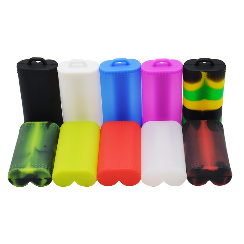 Dua Penutup Baterai Pelindung E Liquid Vape Pod Case Silikon Berwarna-warni Baterai 18650