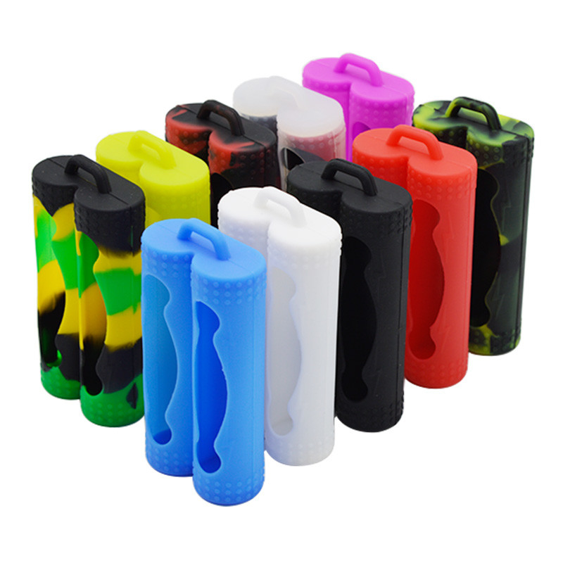 Dua Penutup Baterai Pelindung E Liquid Vape Pod Case Silikon Berwarna-warni Baterai 18650