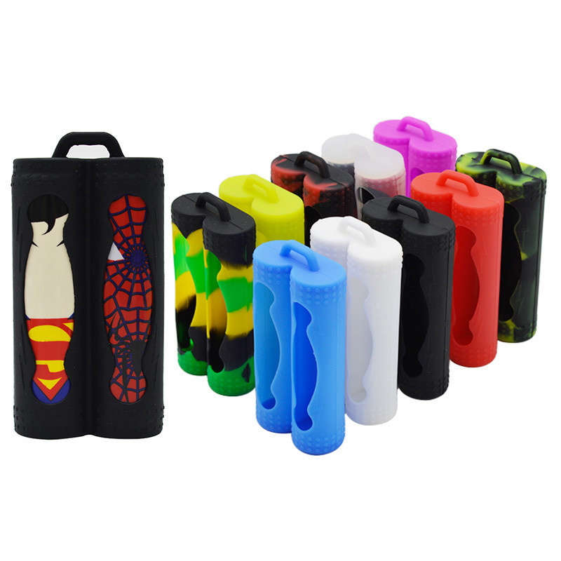 Dua Penutup Baterai Pelindung E Liquid Vape Pod Case Silikon Berwarna-warni Baterai 18650