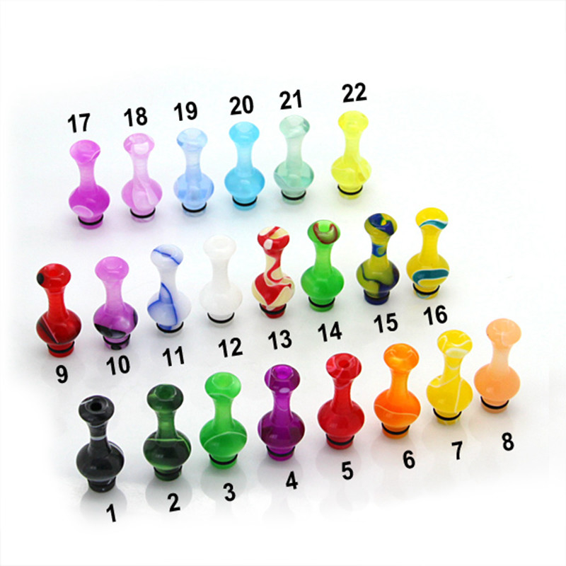 Akrilik Berwarna-warni Vas Bentuk Vape Drip Tips 510 Corong Paket Sederhana