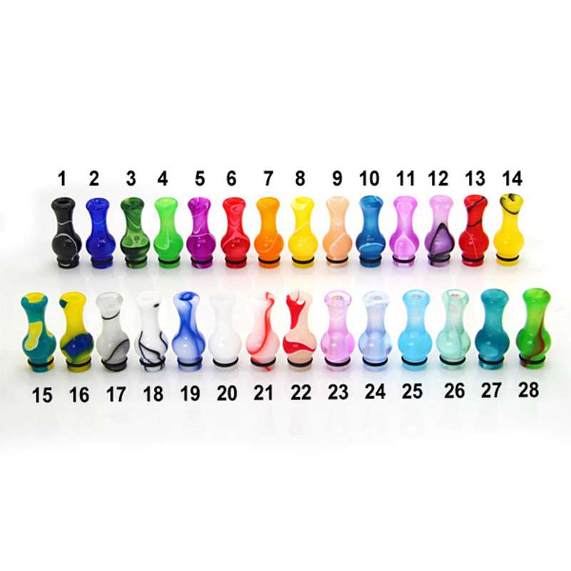 Akrilik Berwarna-warni Vas Bentuk Vape Drip Tips 510 Corong Paket Sederhana