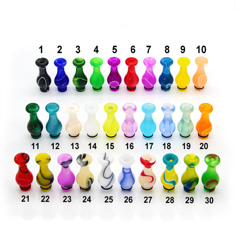 Akrilik Berwarna-warni Vas Bentuk Vape Drip Tips 510 Corong Paket Sederhana