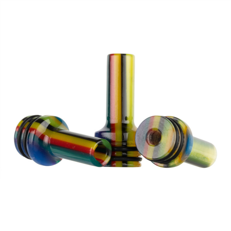 AS285 Resin Rainbow 510 MTL Custom Vape Drip Tips Untuk Kartrid Penyemprot Pena Vape