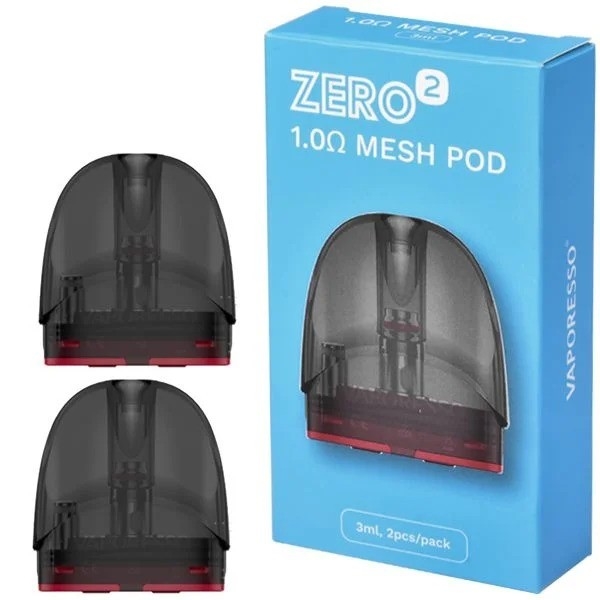 2pcs Mesh 1.0ohm Vaporesso Zero 2 Cartridge Visible Pod Sistem Pengisian PTF