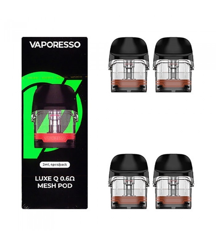 Vaporesso Luxe QS Kosong Kartrid Pod 2ml 0.6ohm 1.0ohm 4pcs Untuk Luxe QS Kit / Luxe Q Kit