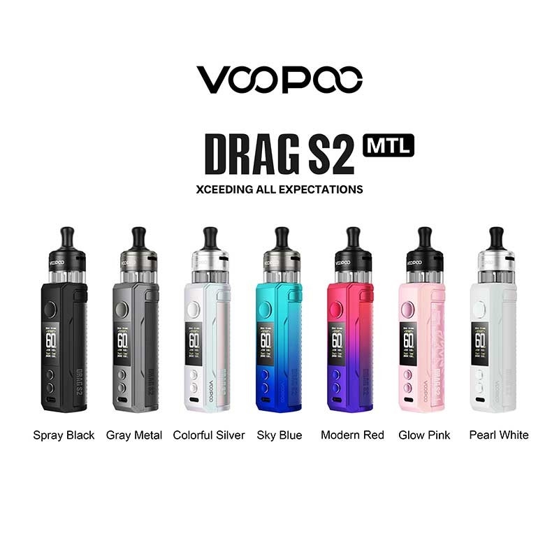 Voopoo drag s2 Pod Mod kit 60w dengan PnP X Cartridge DTL / MTL 2500mAh 5ml
