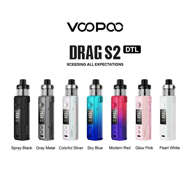 Voopoo drag s2 Pod Mod kit 60w dengan PnP X Cartridge DTL / MTL 2500mAh 5ml