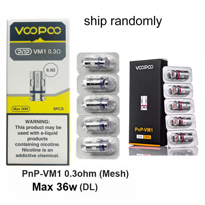 Voopoo PnP Replacement Coils 5pcs/pack untuk Drag Baby/Mini/2/S/X,VINCI Series Kit,Argus Pro,PnP 20/22,V.SUIT